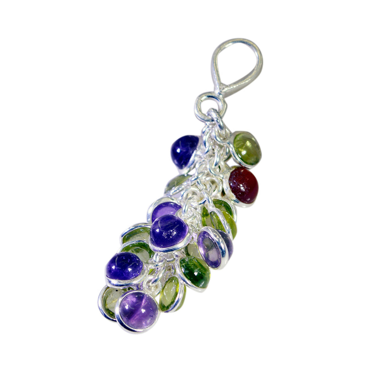 Multi Stone Tiny Mexican Sterling Silver multiple Katarina Sophisticated multicolor Pendant Jewellery