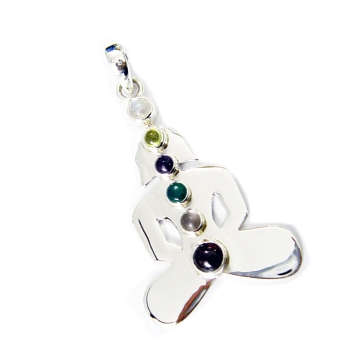 Multi Stone Eye-catching Egyptian 92.5 Silver Hexa Nella Heart multicolor Pendant Jewellery