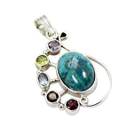 Multi Stone Tiny Russian Sterling Silver multiple Carolina Trendy multicolor Pendant Jewellery