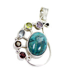 Multi Stone Tiny Russian Sterling Silver multiple Carolina Trendy multicolor Pendant Jewellery