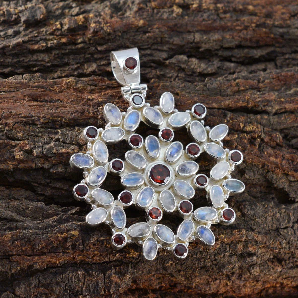 Multi Stone Chunky Turkish Silver multiple Zoe Artisan multicolor Pendant Jewelry