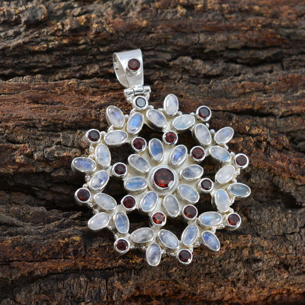 Multi Stone Chunky Turkish Silver Zoe Artisan flerfärgade hängsmycken