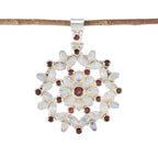 Multi Stone Chunky Turkish Silver multiple multicolor Pendant