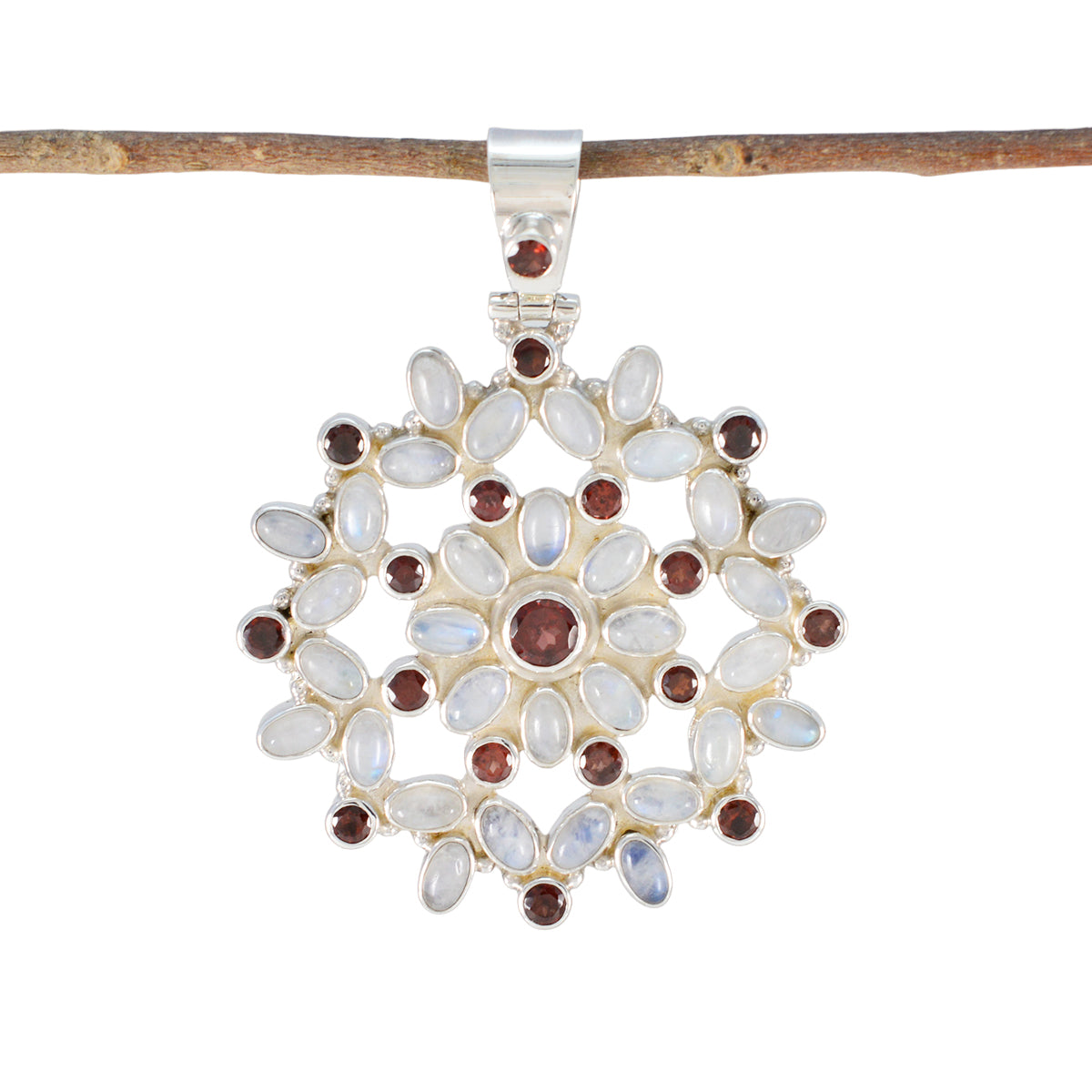 Multi Stone Chunky Turkish Silver multiple multicolor Pendant