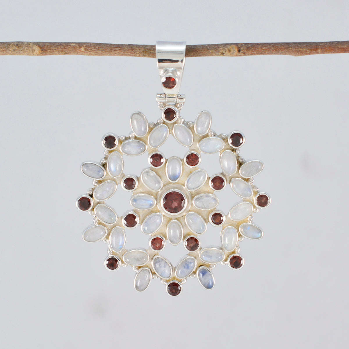 Multi Stone Chunky Turkish Silver multiple Zoe Artisan multicolor Pendant Jewelry