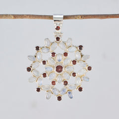 Pendentif multicolore en argent turc multi-pierres et grosses pierres Zoe Artisan