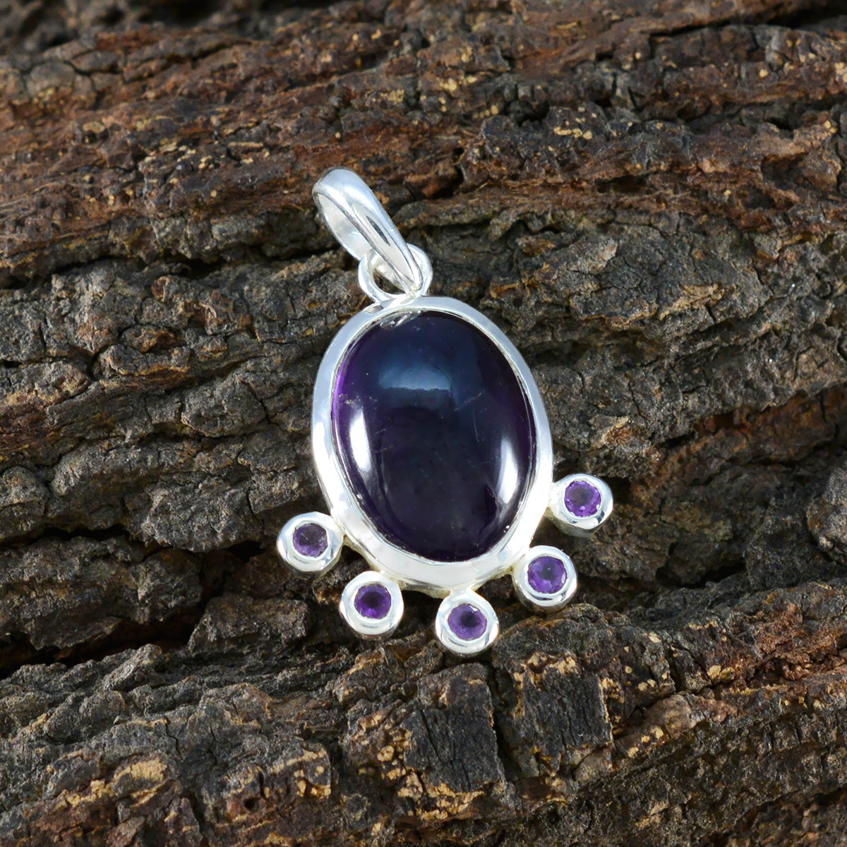 Multi Stone Dainty Latin American 92.5 Silver Hexa Harper wedding multicolor Pendant Jewellery