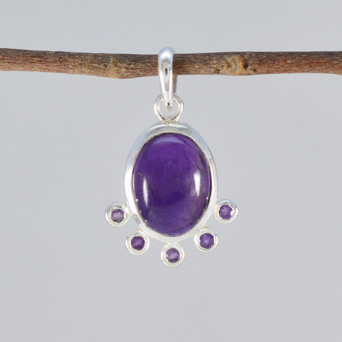 Multi Stone Dainty Latin American 92.5 Silver Hexa Harper wedding multicolor Pendant Jewellery