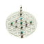 Multi Stone Chunky Italian Sterling Silver multiple multicolor Pendant