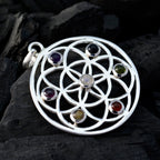 Multi Stone Edgy Spanish 925 Silver multiple Sarah Art-Deco multicolor Pendant Jewelry