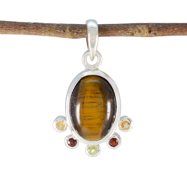 Multi Stone Delicate Mexican Silver Hexa multicolor Pendant