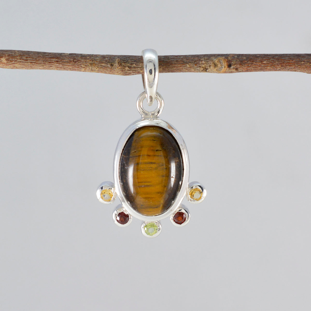 Multi Stone Delicate Mexican Silver Hexa Ella Engagement multicolor Pendant Jewelry