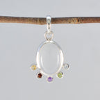 Multi Stone Delicate Moroccan 92.5 Silver Hexa Emily valentine multicolor Pendant Jewellery