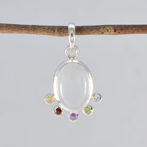 Multi Stone Delicate Moroccan 92.5 Silver Hexa Emily valentine multicolor Pendant Jewellery