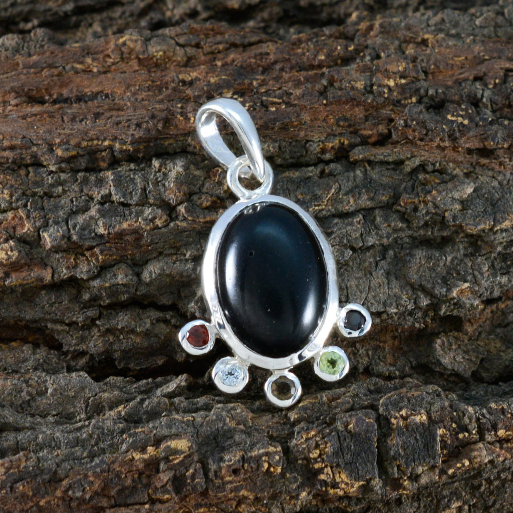 Multi Stone Delicate Egyptian Silver Hexa Emma Romantic multicolor Pendant Jewelry
