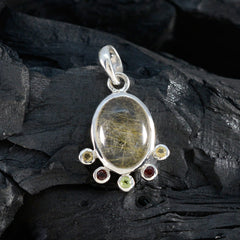 マルチストーンの繊細なトルコ産スターリングシルバー、ヘキサエヴァのフェミニンなマルチカラーペンダントジュエリー