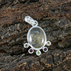 Multi Stone Delicate Turkish Sterling Silver Hexa Eva Feminine multicolor Pendant Jewellery