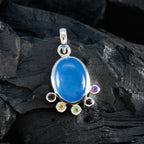 Multi Stone Delicate American 925 Silver Hexa Evelyn Graceful multicolor Pendant Jewelry