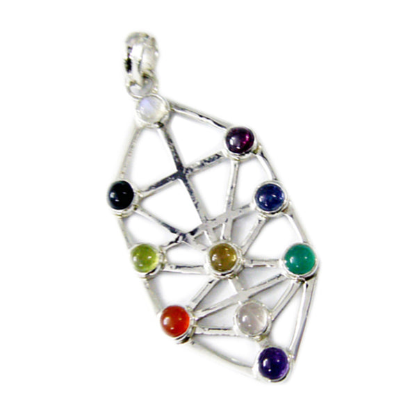 Multi Stone Essential American Sterling Silver Hepta Nova Heart multicolor Pendant Jewellery