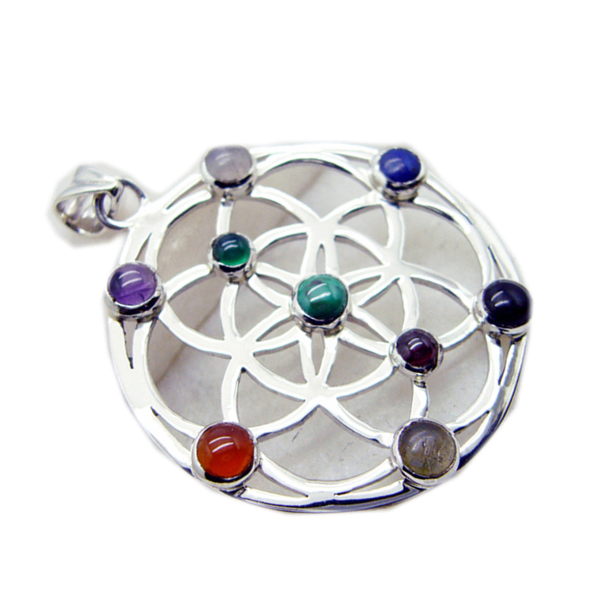 Multi Stone Statement Spanish 925 Silver multiple Tereza Geometric multicolor Pendant Jewelry Main image