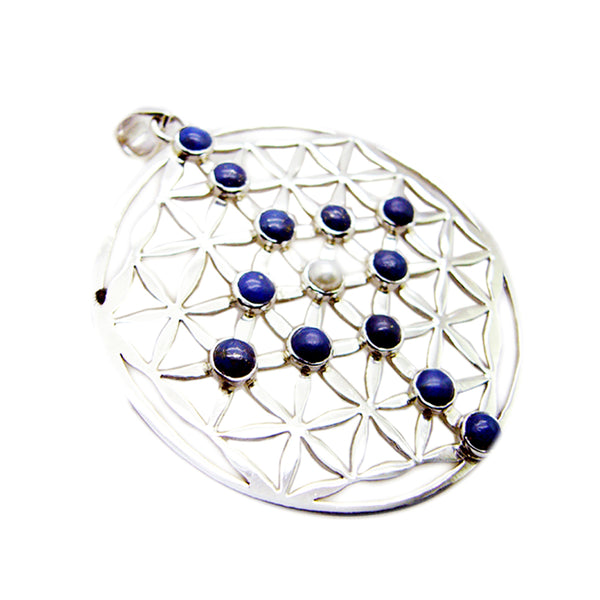 Multi Stone Chunky Italian Sterling Silver multiple multicolor Pendant