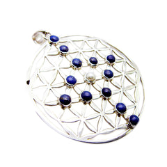 Multi Stone Chunky Italian Sterling Silver multiple multicolor Pendant