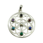 Multi Stone Statement Spanish 925 Silver multiple multicolor Pendant