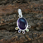 Multi Stone Delicate Latin American Silver Hexa Genesis Luxurious multicolor Pendant Jewelry