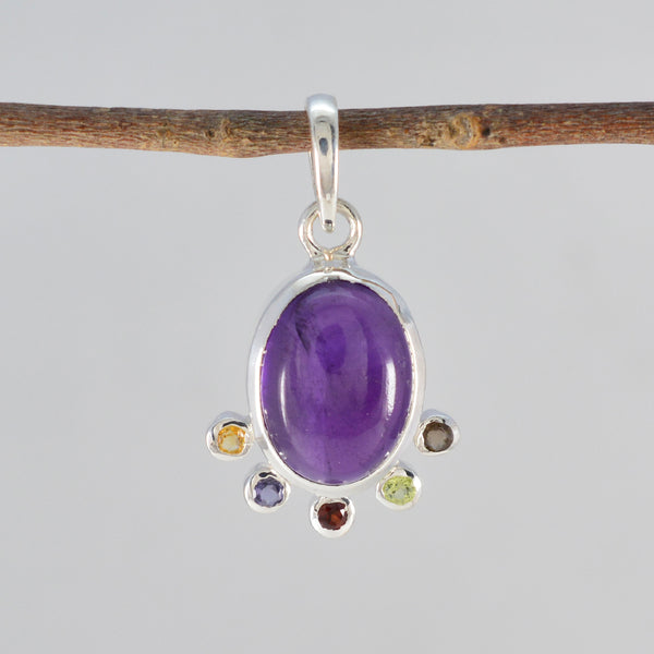 Multi Stone Delicate Latin American Silver Hexa Genesis Luxurious multicolor Pendant Jewelry