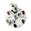 Multi Stone Essential Latin American 92.5 Silver Hepta multicolor Pendant