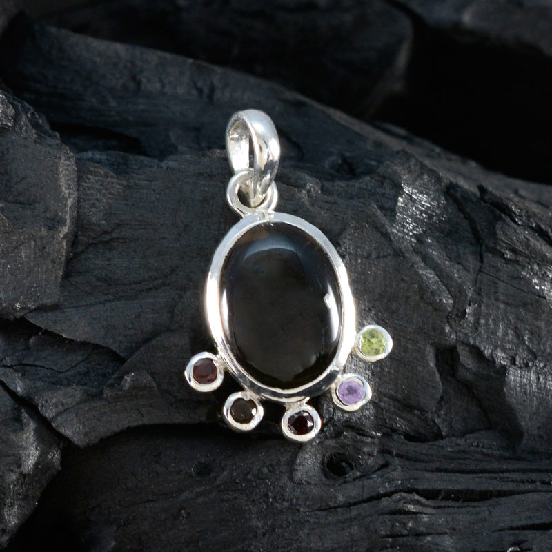 Multi Stone Delicate Russische Sterling Zilveren Hexa Giulia Glamoureuze veelkleurige hanger sieraden