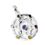 Multi Stone Essential Russian Silver Hepta Penelope wedding multicolor Pendant Jewelry