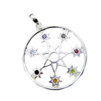 Multi Stone Essential Moroccan Sterling Silver Hepta Riley propsel multicolor Pendant Jewellery