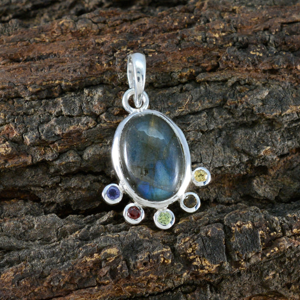 Multi Stone Delicate Egyptian 92.5 Silver Hexa Greta Armor multicolor Pendant Jewellery