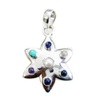 Multi Stone Essential Egyptian 925 Silver Hepta multicolor Pendant