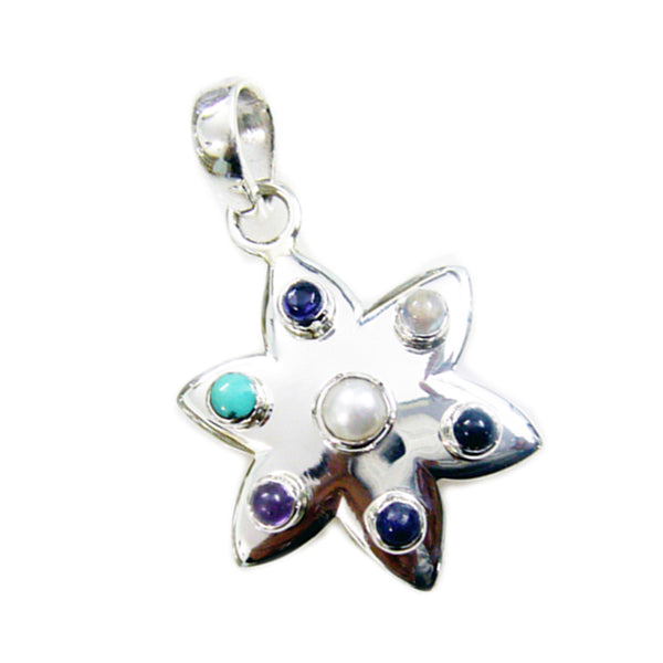 Ciondolo multicolore Hepta Sarah in argento 925 con pietra multi essenziale egiziana per San Valentino