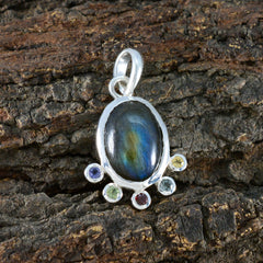 Multi Stone Delicate Turkish Silver Hexa Hanna Signet multicolor Pendant Jewelry