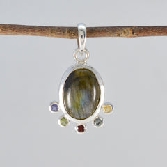 Multi Stone Delicate Turkish Silver Hexa Hanna Signet multicolor Pendant Jewelry