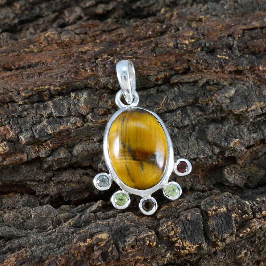 Multi Stone Delicate American Sterling Silver Hexa Hannah Cocktail multicolor Pendant Jewellery