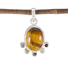 Multi Stone Delicate American Sterling Silver Hexa multicolor Pendant