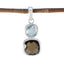 Multi Stone Whisper-thin American Silver Toi et Moi multicolor Pendant