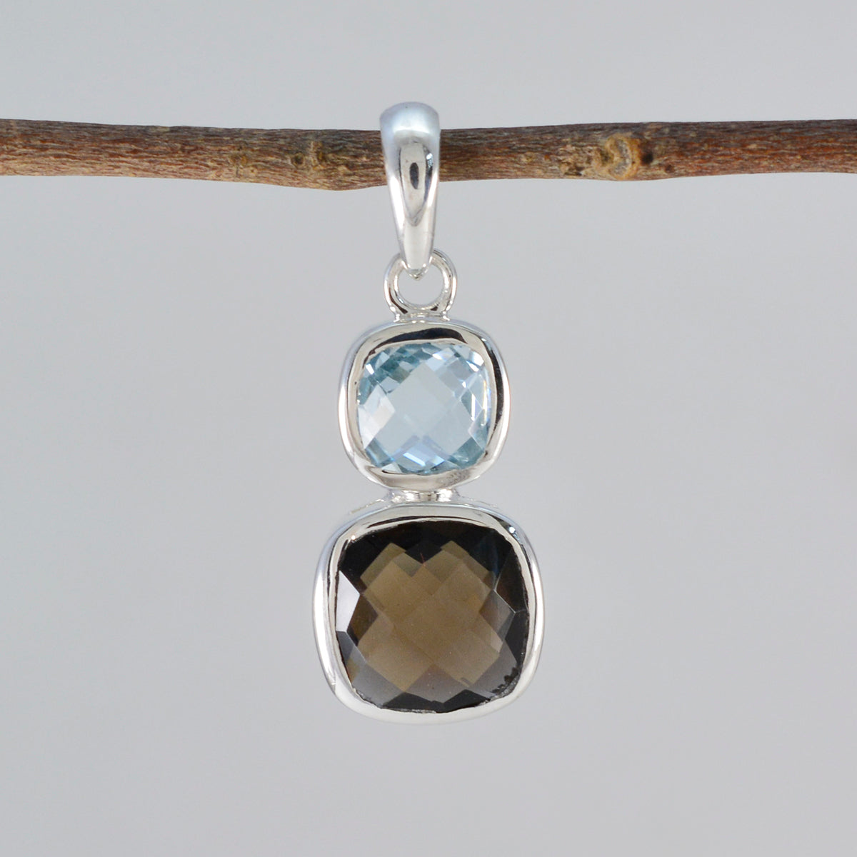 Multi Stone Fluisterdunne Amerikaanse zilveren Toi et Moi Sarah Eternity veelkleurige hanger sieraden Secundaire afbeelding