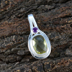 Multi Stone Featherlight Mexican 925 Silver Toi et Moi Isabella Graceful multicolor Pendant Jewelry