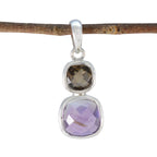 Multi Stone Whisper-thin Moroccan Sterling Silver Toi et Moi multicolor Pendant