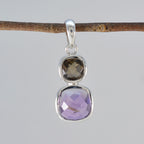 Multi Stone Whisper-thin Moroccan Sterling Silver Toi et Moi Pauline Signet multicolor Pendant Jewellery