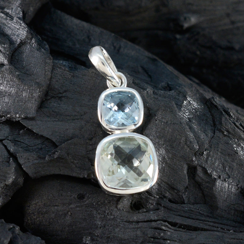 Multi Stone Whisper-thin Egyptian 925 Silver Toi et Moi Penelope Cocktail multicolor Pendant Jewelry