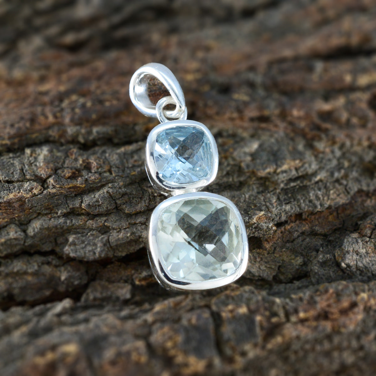 Multi Stone Whisper-thin Egyptian 925 Silver Toi et Moi Penelope Cocktail multicolor Pendant Jewelry