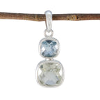 Multi Stone Whisper-thin Egyptian 925 Silver Toi et Moi multicolor Pendant