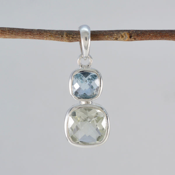 Multi Stone Whisper-thin Egyptian 925 Silver Toi et Moi Penelope Cocktail multicolor Pendant Jewelry
