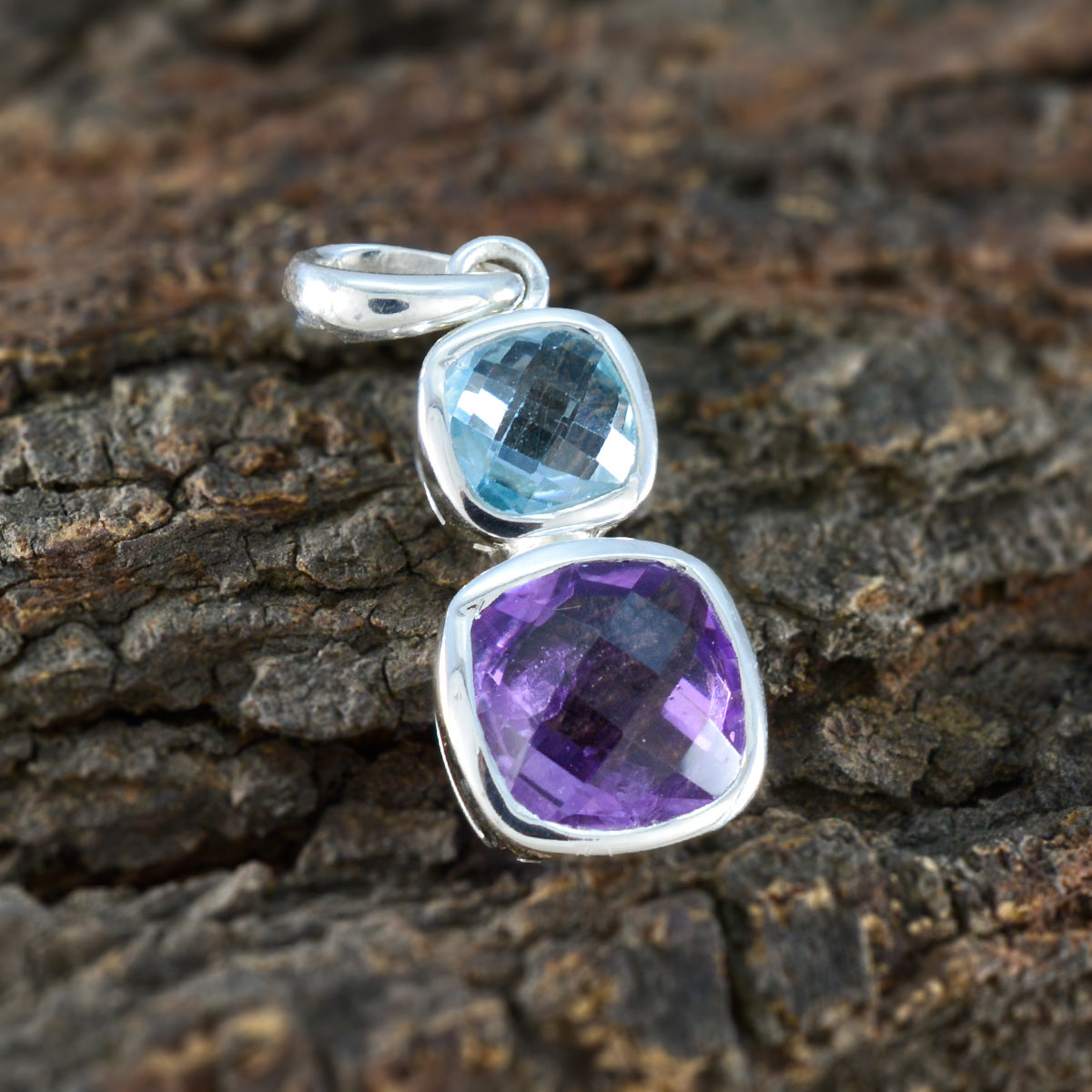 Multi Stone Whisper-thin Turkish 92.5 Silver Toi et Moi Riley Bubble multicolor Pendant Jewellery